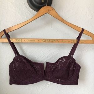 NWOT FREE PEOPLE dark purple bra